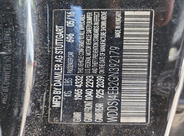 WDDSJ4EB2GN392179 2016 MERCEDES-BENZ CLA-CLASS Black Vista del compartimento del motor