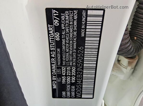 WDDSJ4EB2JN590526 2018 MERCEDES-BENZ CLA-CLASS White Vista del compartimento del motor