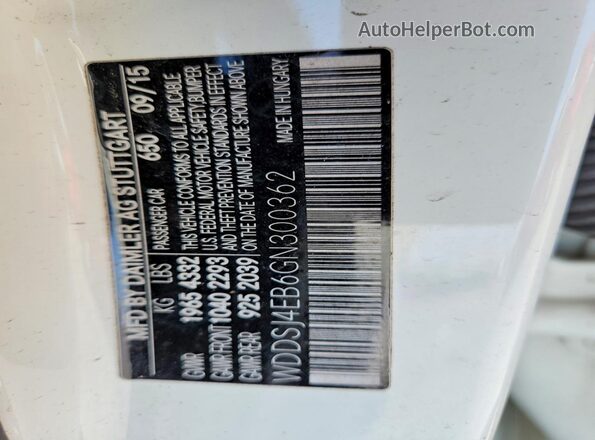 WDDSJ4EB6GN300362 2016 MERCEDES-BENZ CLA-CLASS White Вид підкапотного простору