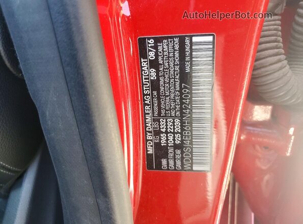 WDDSJ4EB6HN424097 2017 MERCEDES-BENZ CLA-CLASS Red Вид наклейки з VIN-кодом