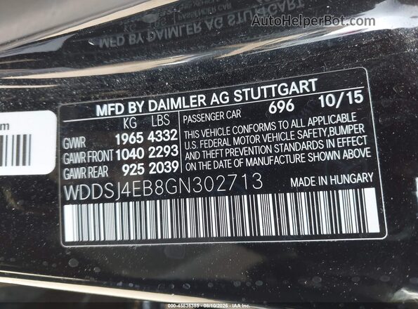WDDSJ4EB8GN302713 2016 MERCEDES-BENZ CLA 250 Black Widok komory silnika