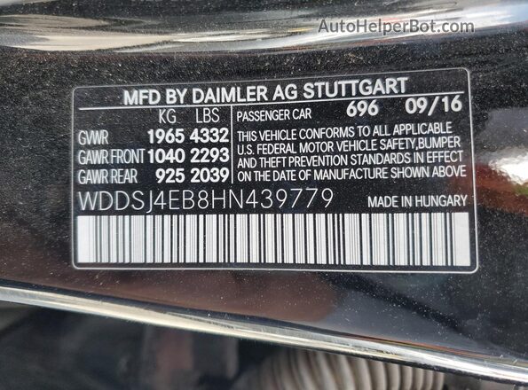 WDDSJ4EB8HN439779 2017 MERCEDES-BENZ CLA-CLASS Black Engine compartment view
