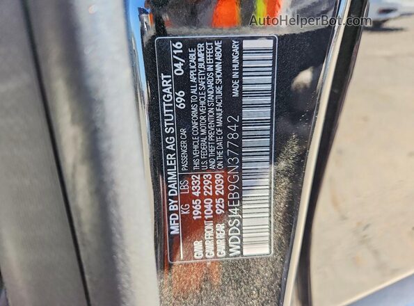 WDDSJ4EB9GN377842 2016 MERCEDES-BENZ CLA-CLASS Black Vista del compartimento del motor