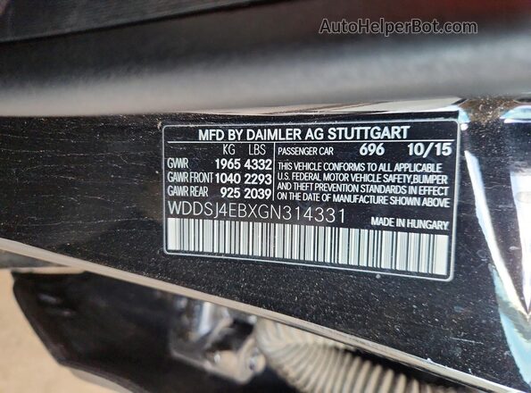 WDDSJ4EBXGN314331 2016 MERCEDES-BENZ CLA-CLASS Black 
