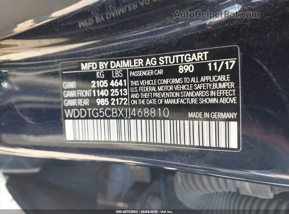 WDDTG5CBXJJ468810 2018 MERCEDES-BENZ AMG GLA 45 Синий Вид подкапотного пространства