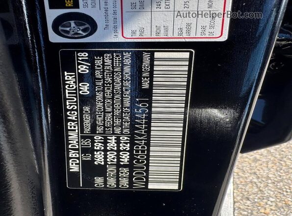 WDDUG6EB4KA444561 2019 MERCEDES-BENZ S Black უკანა სავარძლების ხედი