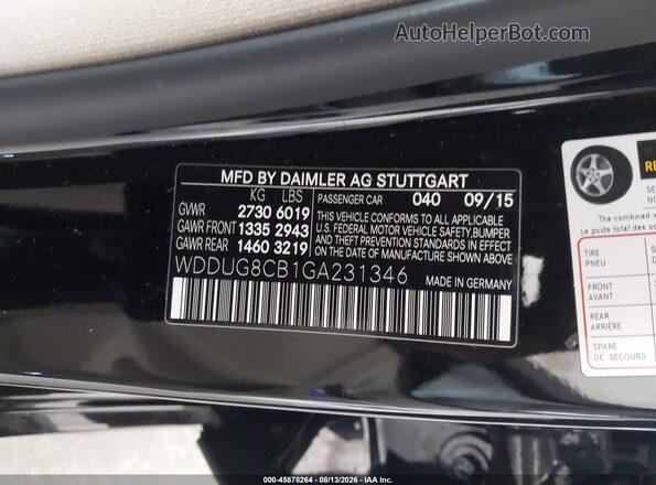 WDDUG8CB1GA231346 2016 MERCEDES-BENZ S-CLASS Black Вид підкапотного простору