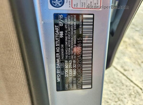 WDDUG8CB2GA209615 2016 MERCEDES-BENZ S Silver Շարժիչի բաժամունքի տեսք