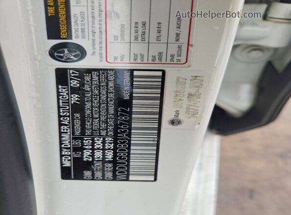 WDDUG8DB3JA367872 2018 MERCEDES-BENZ S White Շարժիչի բաժամունքի տեսք
