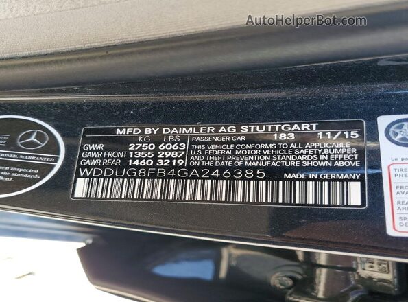 WDDUG8FB4GA246385 2016 MERCEDES-BENZ S Black Vista del compartimento del motor