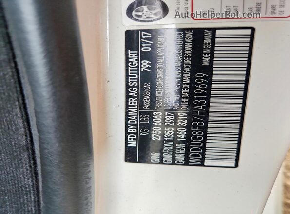 WDDUG8FB7HA319699 2017 MERCEDES-BENZ S White Շարժիչի բաժամունքի տեսք