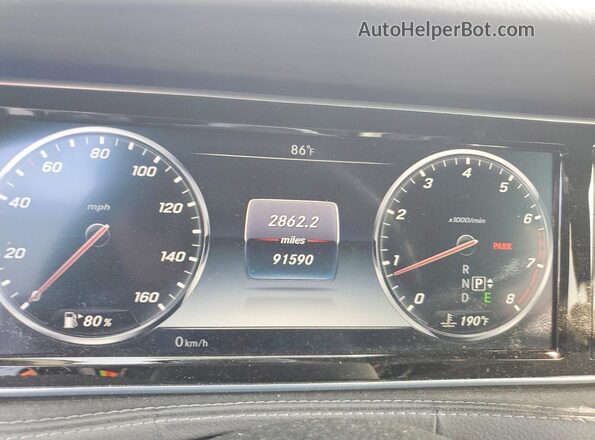 WDDUG8FBXGA243944 2016 MERCEDES-BENZ S Silver Вид щитка приладів