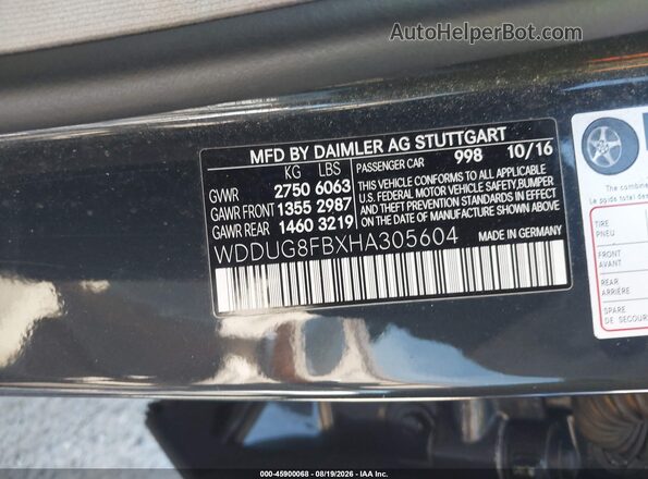 WDDUG8FBXHA305604 2017 MERCEDES-BENZ S-CLASS Dark Blue Вид подкапотного пространства