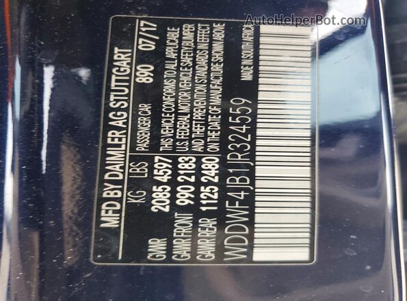 WDDWF4JB1JR324559 2018 MERCEDES-BENZ C Blue Вид наклейки з VIN-кодом