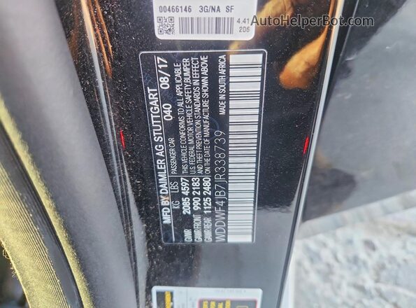 WDDWF4JB7JR338739 2018 MERCEDES-BENZ C Black VIN sticker view
