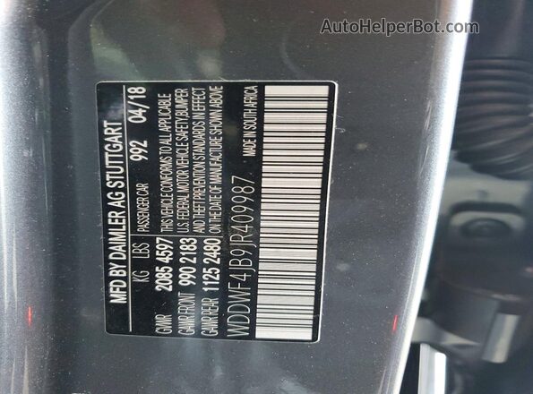 WDDWF4JB9JR409987 2018 MERCEDES-BENZ C Gray Engine compartment view