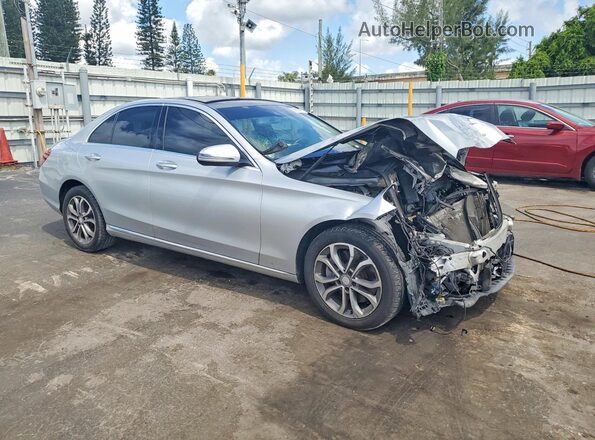 WDDWF4KB5HR225543 2017 MERCEDES-BENZ C Silver Передня права чверть