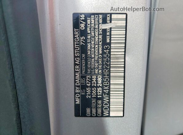 WDDWF4KB5HR225543 2017 MERCEDES-BENZ C Silver Вид підкапотного простору
