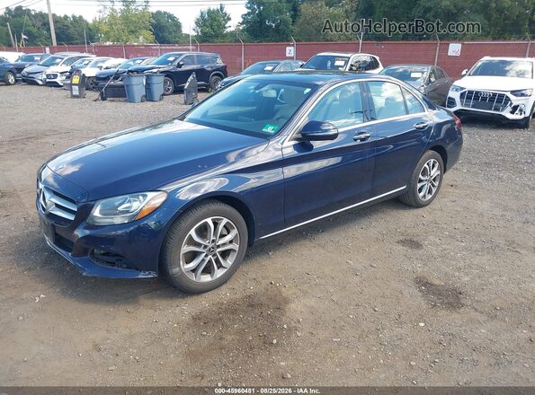 WDDWF4KB5JR354758 2018 MERCEDES-BENZ C-CLASS Dark Blue Передняя левая четверть
