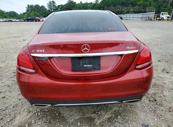 WDDWF4KB7GR158328 2016 MERCEDES-BENZ C Red Вид ззаду