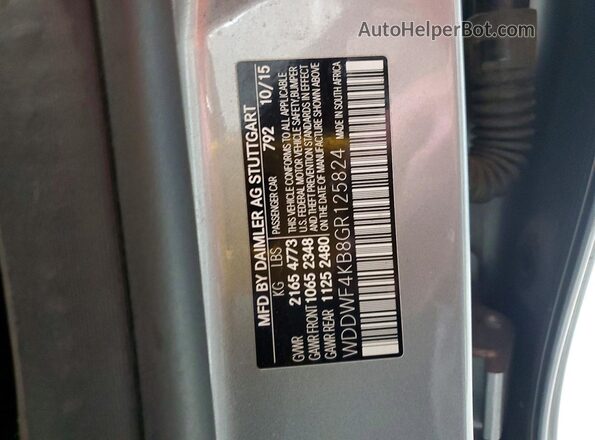 WDDWF4KB8GR125824 2016 MERCEDES-BENZ C Gray Widok komory silnika