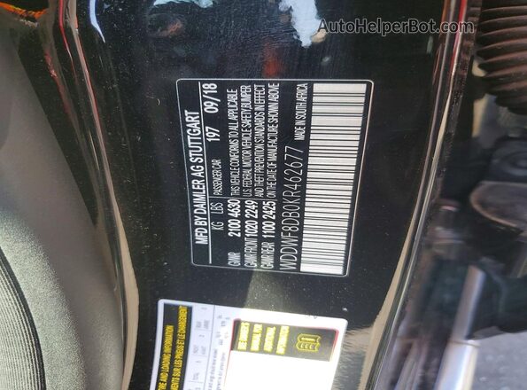 WDDWF8DB0KR462677 2019 MERCEDES-BENZ C Black Vista de la etiqueta del VIN