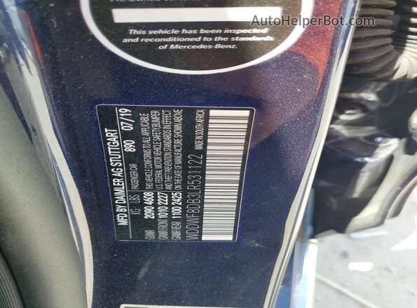WDDWF8DB3LR531122 2020 MERCEDES-BENZ C Синий Вид подкапотного пространства