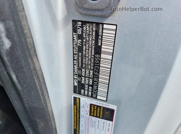 WDDWJ4JB1JF731958 2018 MERCEDES-BENZ C Silver Вид підкапотного простору