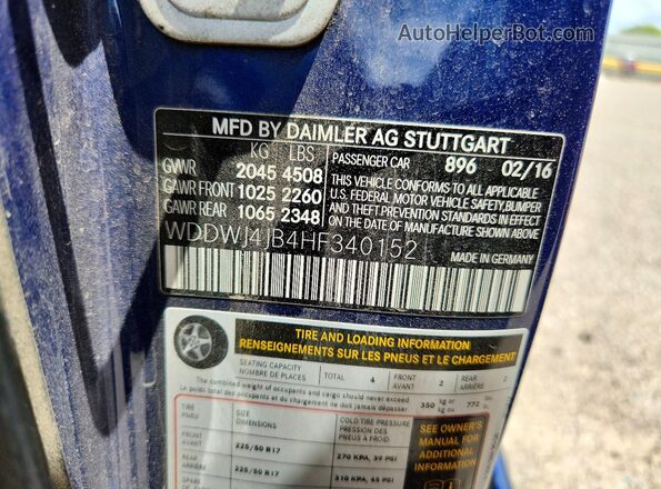 WDDWJ4JB4HF340152 2017 MERCEDES-BENZ C Blue Widok komory silnika