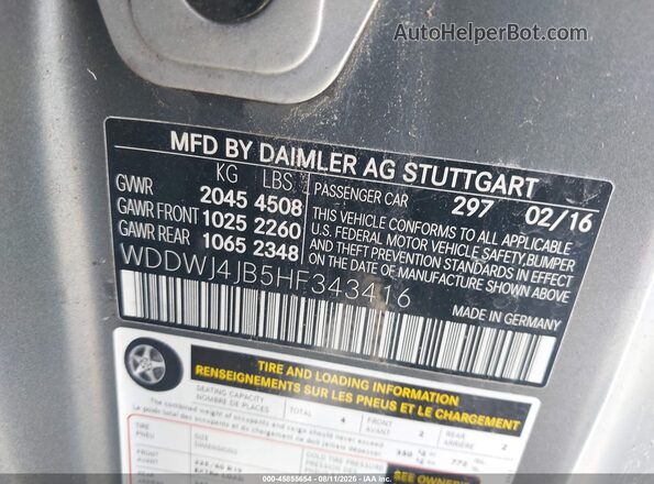 WDDWJ4JB5HF343416 2017 MERCEDES-BENZ C-CLASS Серый Вид подкапотного пространства