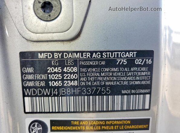 WDDWJ4JB8HF337755 2017 MERCEDES-BENZ C Silver Շարժիչի բաժամունքի տեսք