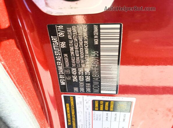 WDDWJ4JB9HF460156 2017 MERCEDES-BENZ C Red Widok komory silnika