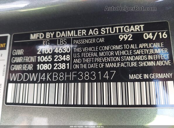 WDDWJ4KB8HF383147 2017 MERCEDES-BENZ C-CLASS Gray Շարժիչի բաժամունքի տեսք