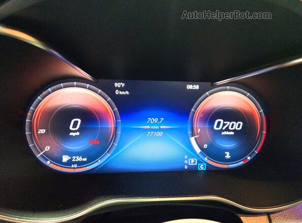 WDDWJ8DB2KF775262 2019 MERCEDES-BENZ C Gray Vista del cuadro de instrumentos