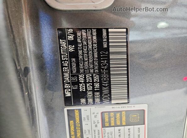 WDDWK4KB8HF434112 2017 MERCEDES-BENZ C Silver Вид підкапотного простору