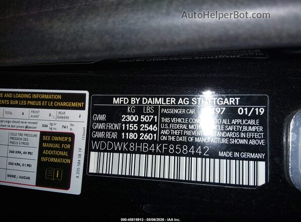 WDDWK8HB4KF858442 2019 MERCEDES-BENZ AMG C 63 Black Vista del compartimento del motor