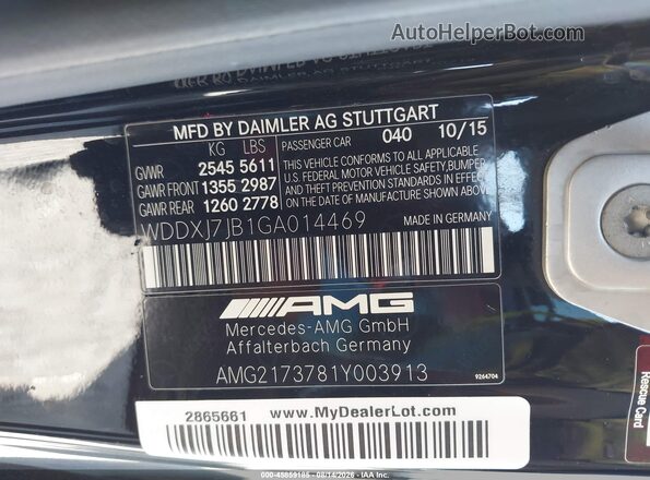 WDDXJ7JB1GA014469 2016 MERCEDES-BENZ AMG S 63 Black Engine compartment view