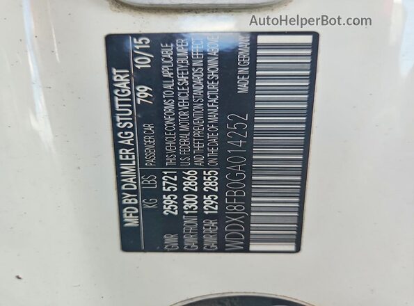 WDDXJ8FB0GA014252 2016 MERCEDES-BENZ S Белый Вид подкапотного пространства