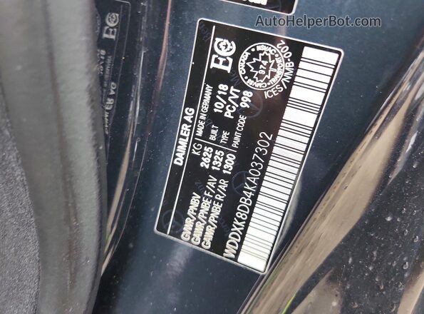 WDDXK8DB4KA037302 2019 MERCEDES-BENZ S Blue Вид підкапотного простору