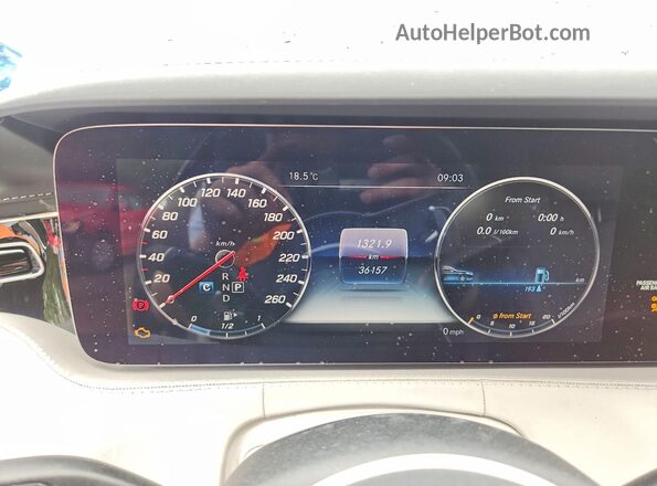 WDDXK8DB4KA037302 2019 MERCEDES-BENZ S Blue Вид щитка приладів