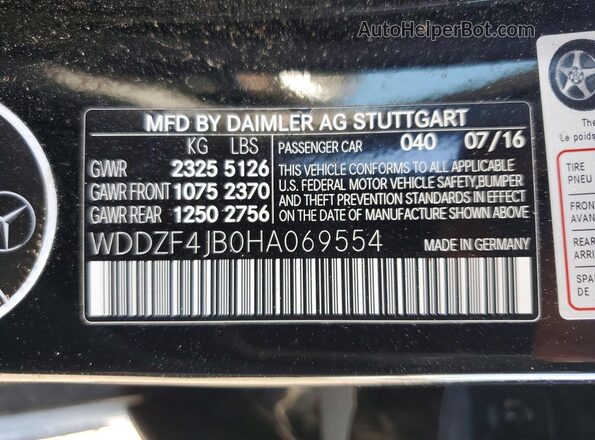 WDDZF4JB0HA069554 2017 MERCEDES-BENZ E Black Вид підкапотного простору