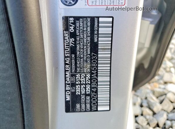 WDDZF4JB0JA458037 2018 MERCEDES-BENZ E Silver Widok komory silnika