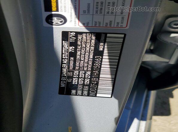 WDDZF4JB1HA158663 2017 MERCEDES-BENZ E Silver Widok komory silnika