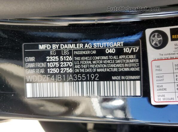 WDDZF4JB1JA355192 2018 MERCEDES-BENZ E Black Շարժիչի բաժամունքի տեսք