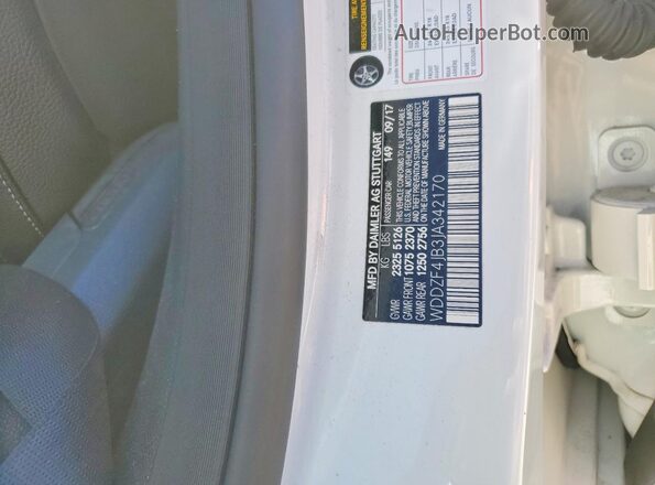WDDZF4JB3JA342170 2018 MERCEDES-BENZ E White Vista del compartimento del motor