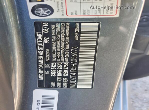 WDDZF4JB5HA056976 2017 MERCEDES-BENZ E Gray Շարժիչի բաժամունքի տեսք