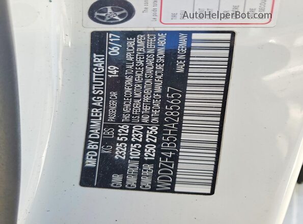 WDDZF4JB5HA285657 2017 MERCEDES-BENZ E White Շարժիչի բաժամունքի տեսք