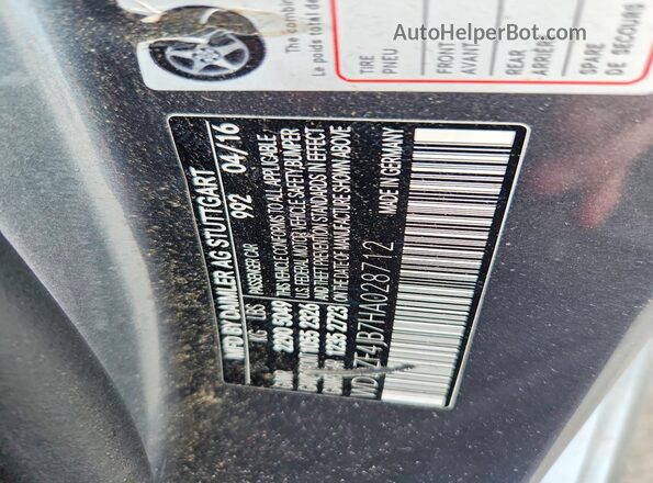 WDDZF4JB7HA028712 2017 MERCEDES-BENZ E Gray ძრავის განყოფილების ხედი
