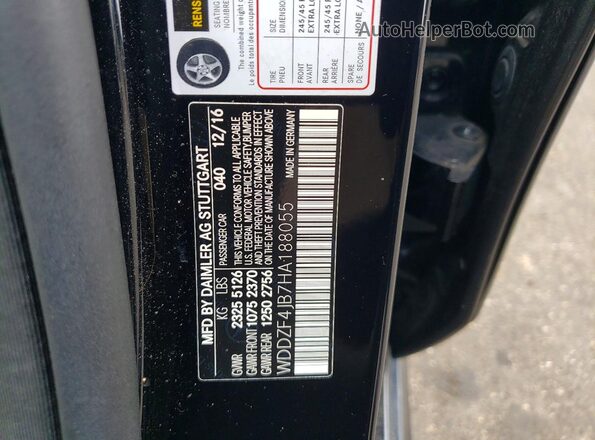 WDDZF4JB7HA188055 2017 MERCEDES-BENZ E Черный Вид подкапотного пространства