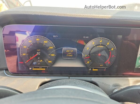 WDDZF4JB7JA458990 2018 MERCEDES-BENZ E Gray ხელსაწყოთა პანელის ხედი